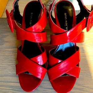Ann Marino RED Patent Leather Shoes, Sz 6.5 M.